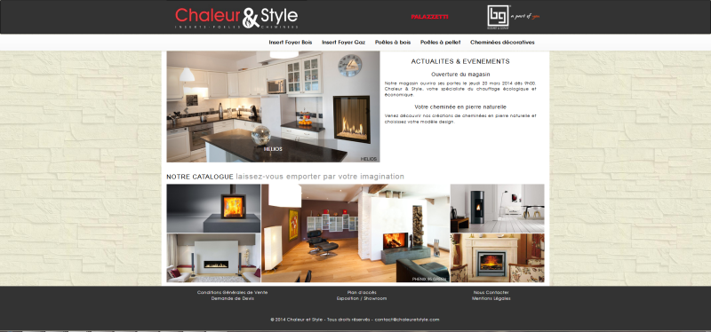 Site vitrine pour un magasin de vente de cheminées