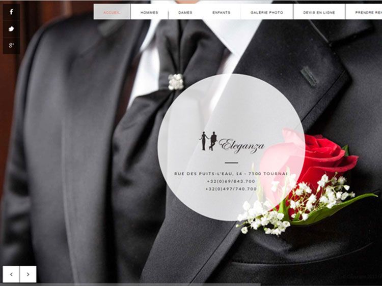 Site vitrine pour la boutique de prêt-à-porter Eleganza à Tournai - Belgique