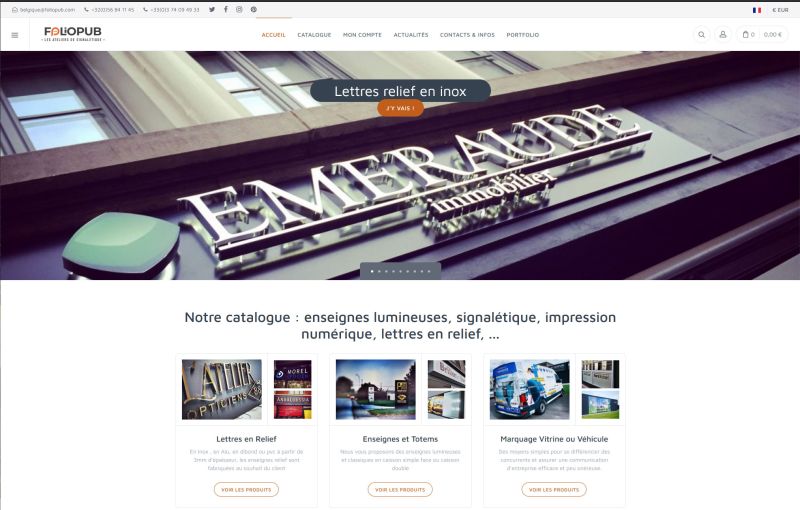 Boutique en ligne Foliopub à Estaimpuis - Belgique