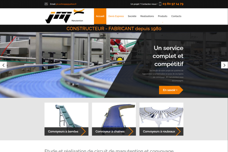 Exemple de site vitrine dans le domaine des fournitures industrielles